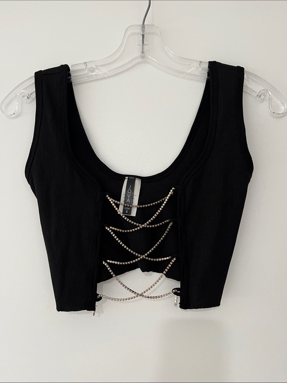 Rhinestone Tank Crop Top🖤
